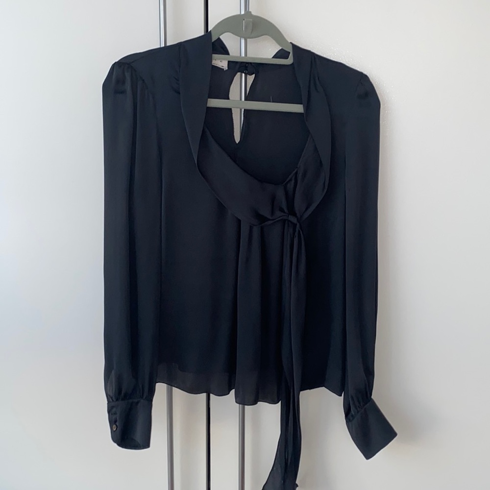 Prada black silk blouse
